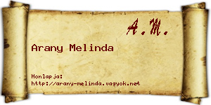 Arany Melinda névjegykártya