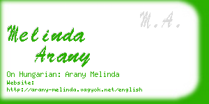 melinda arany business card
